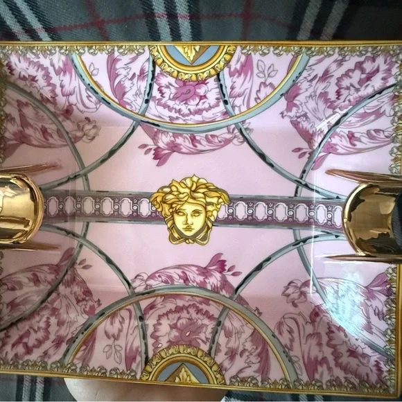 Versace Pink and Gold Decorative Tray - Picture 3 of 4